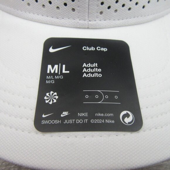 Nike Dri-FIT ADV Club Swoosh White Hat Cap Size M/L NEW - Picture 4 of 14